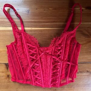 Victoria’s Secret Dream Angels Lace Corset Top Red XS